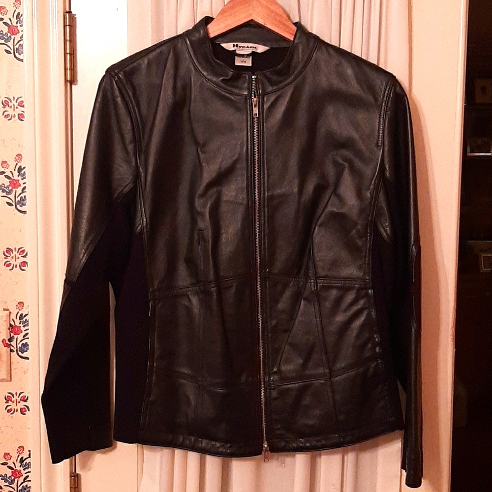 Nygard Leather Knit Jacket Moto style size L